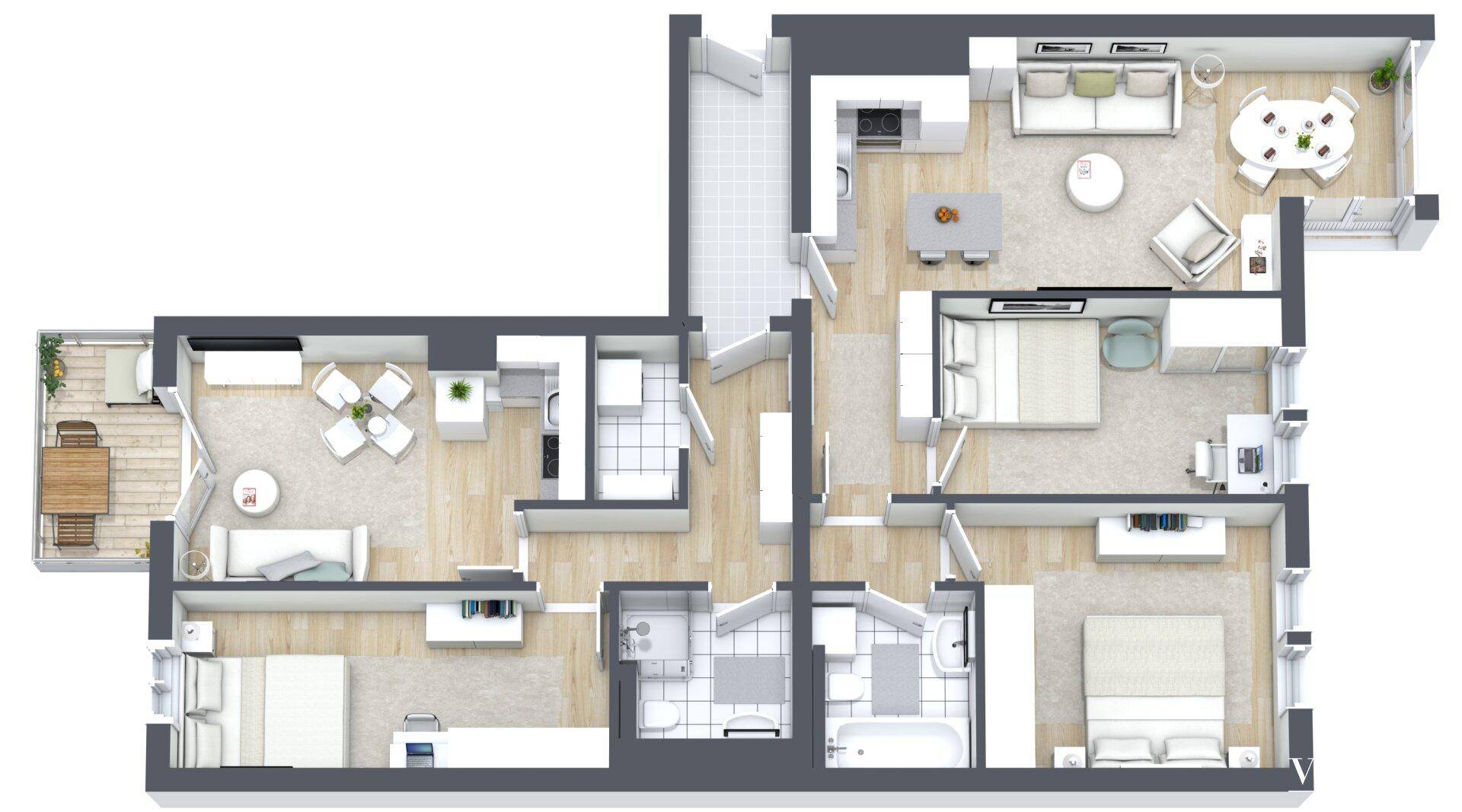 Beispiel 5-Zimmer-Wohnung