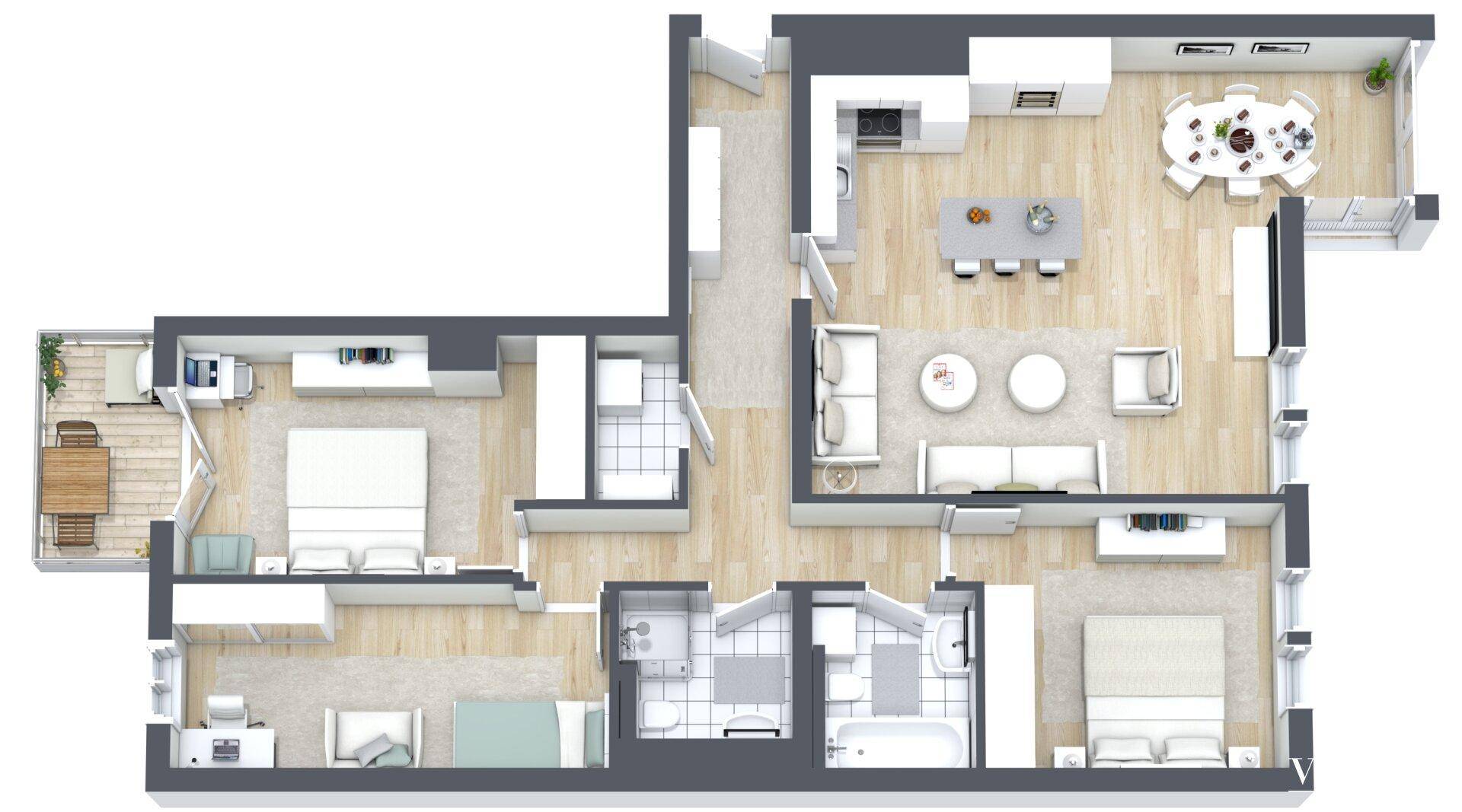 Beispiel 4-Zimmer-Wohnung