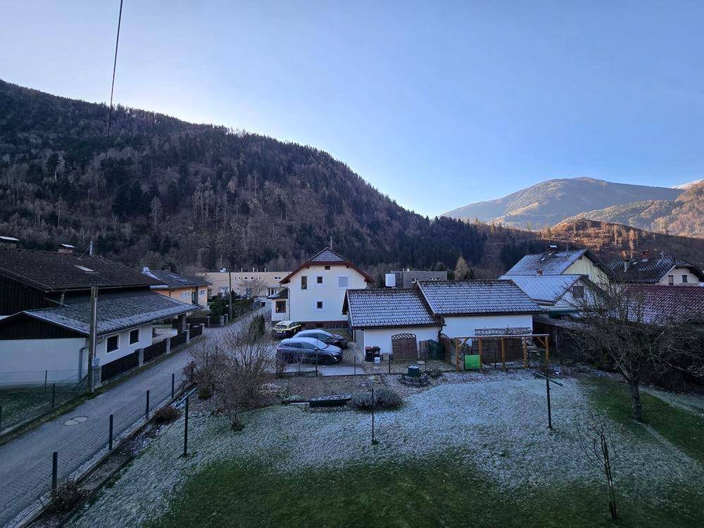 Aussicht auf Garten vom Balkon Richtung Süden