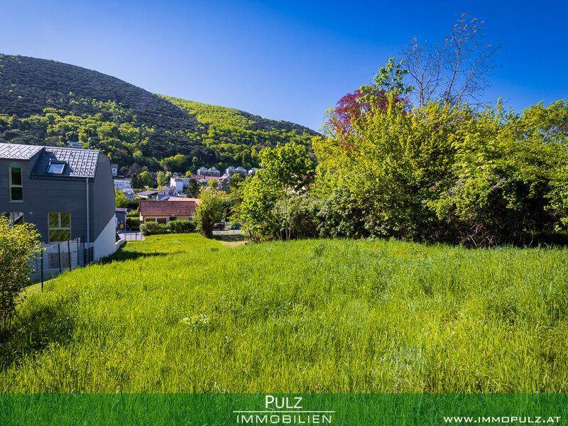 Weitläufige grüne Wiese neben einem modernen Gebäude mit Blick auf die umliegende Hügellandschaft.