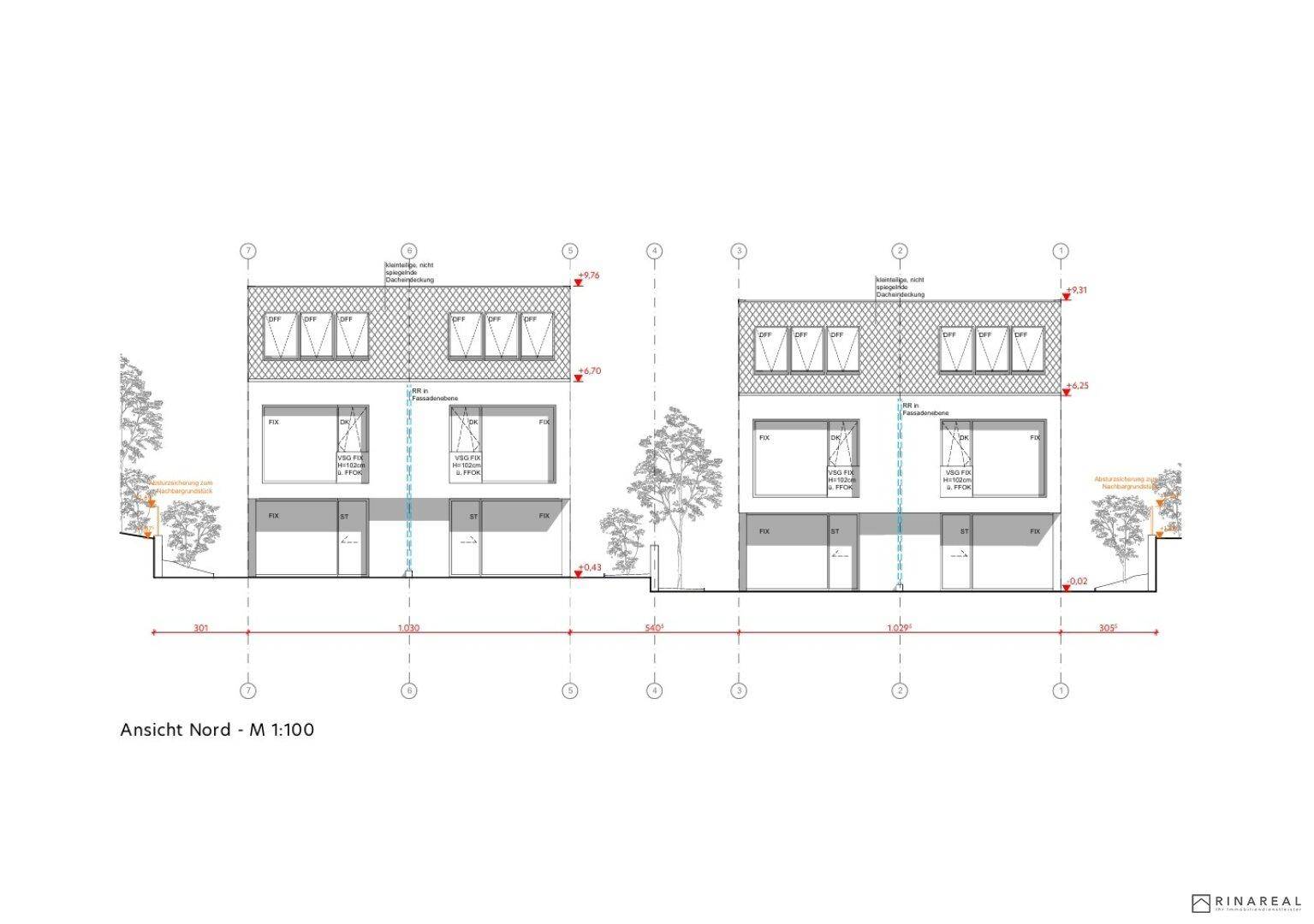 BAUBEWILLIGTER BAUGRUND | 2 Exklusive Doppelhäuser – 4 Einheiten | WNF ges. 655 m² | Hainbachgasse - Ansicht 6