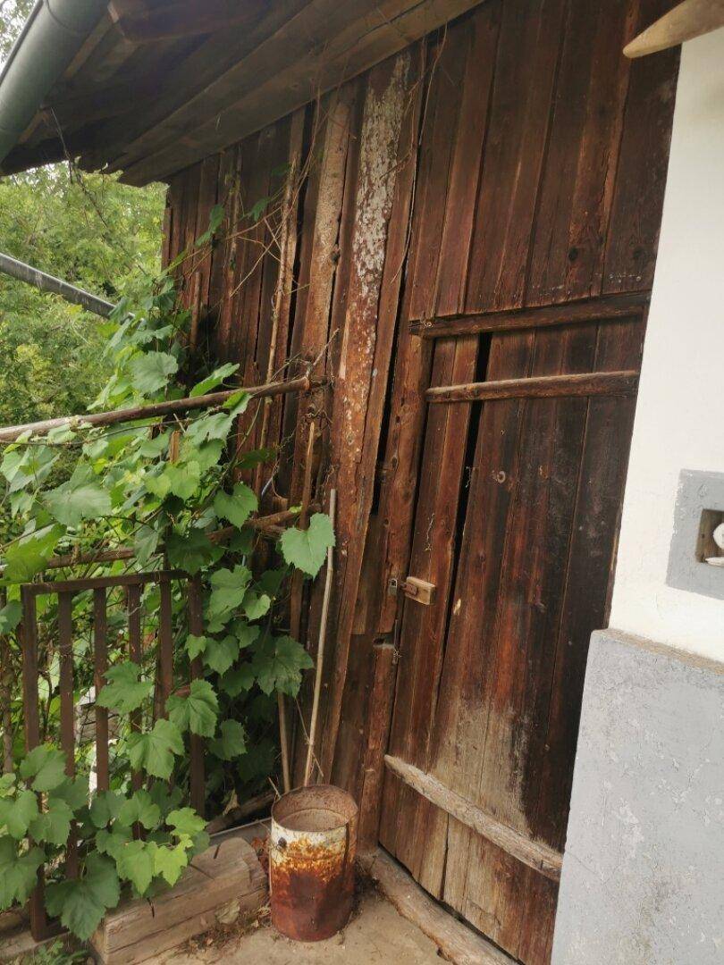 Rustikaler Balkon mit Holzwand und rankenden Pflanzen, der einen ländlichen Charme versprüht.