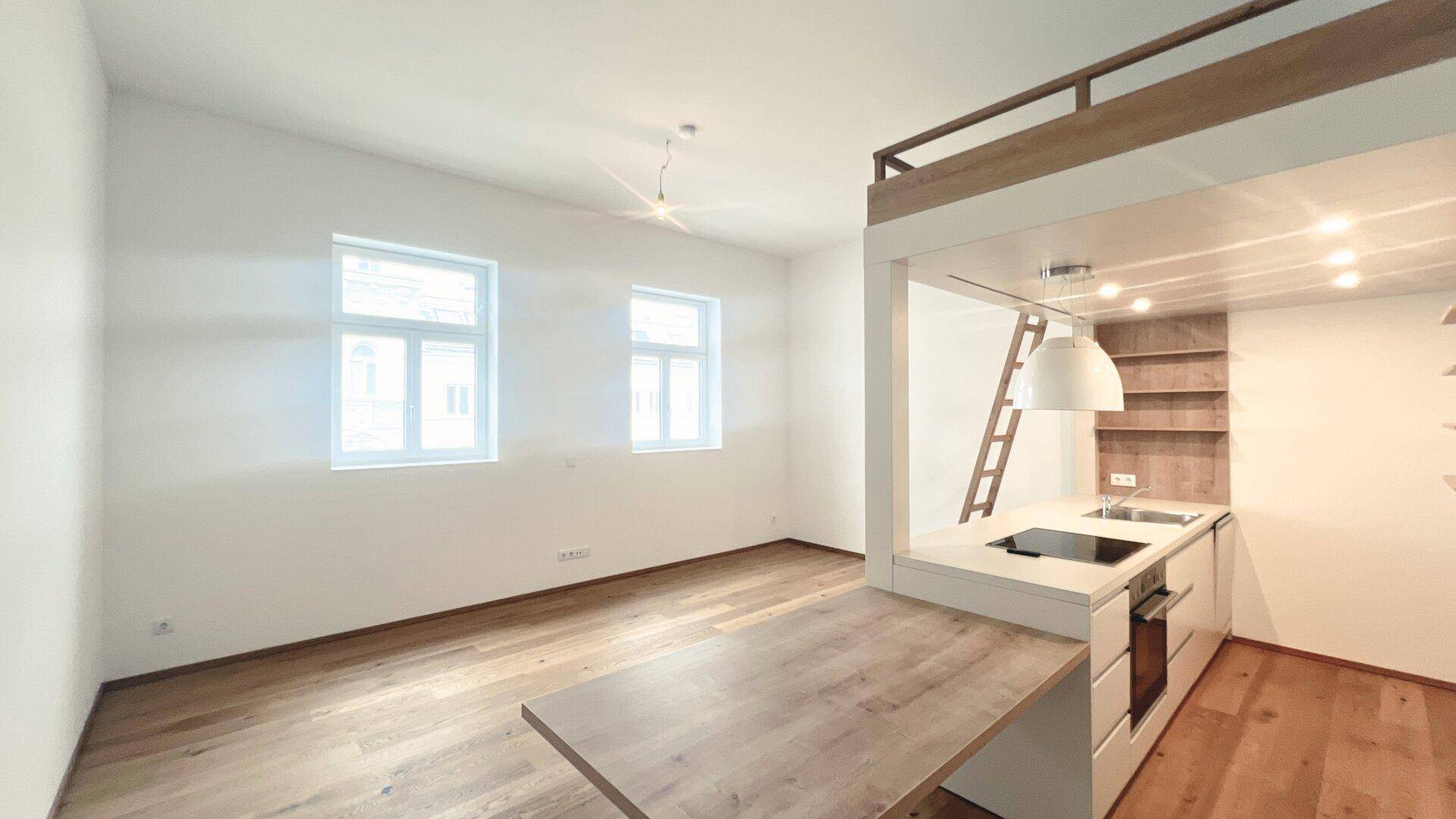 Exklusive 1-Zimmerwohnung mit Hochbett und Premium-Küche in Toplage! - Ansicht 2