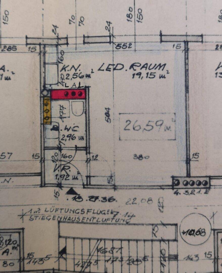 Detaillierter Grundriss mit Raummaßen und der Anordnung der Zimmer.