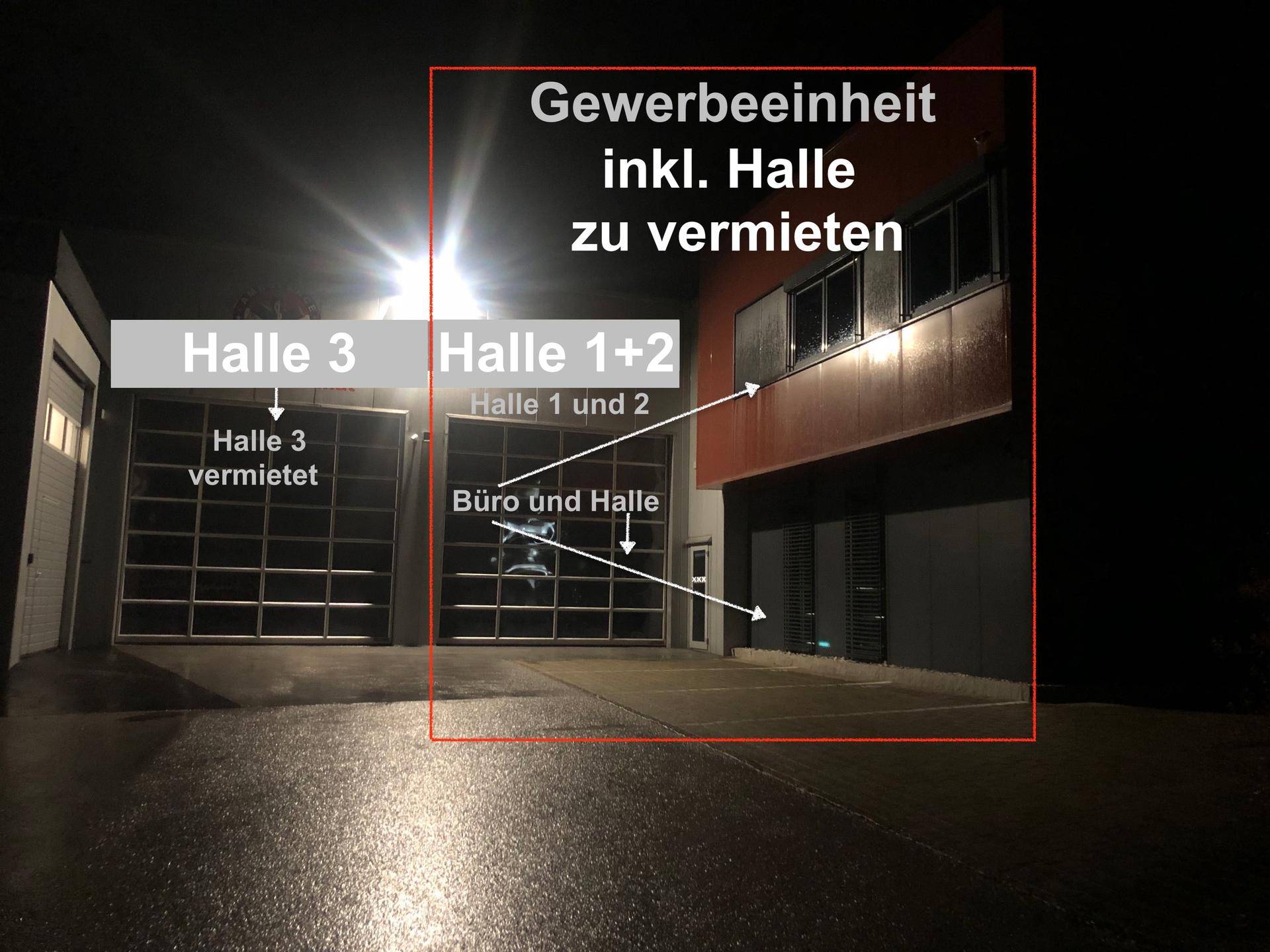 Bu¨ro mit Halle 1 und 2