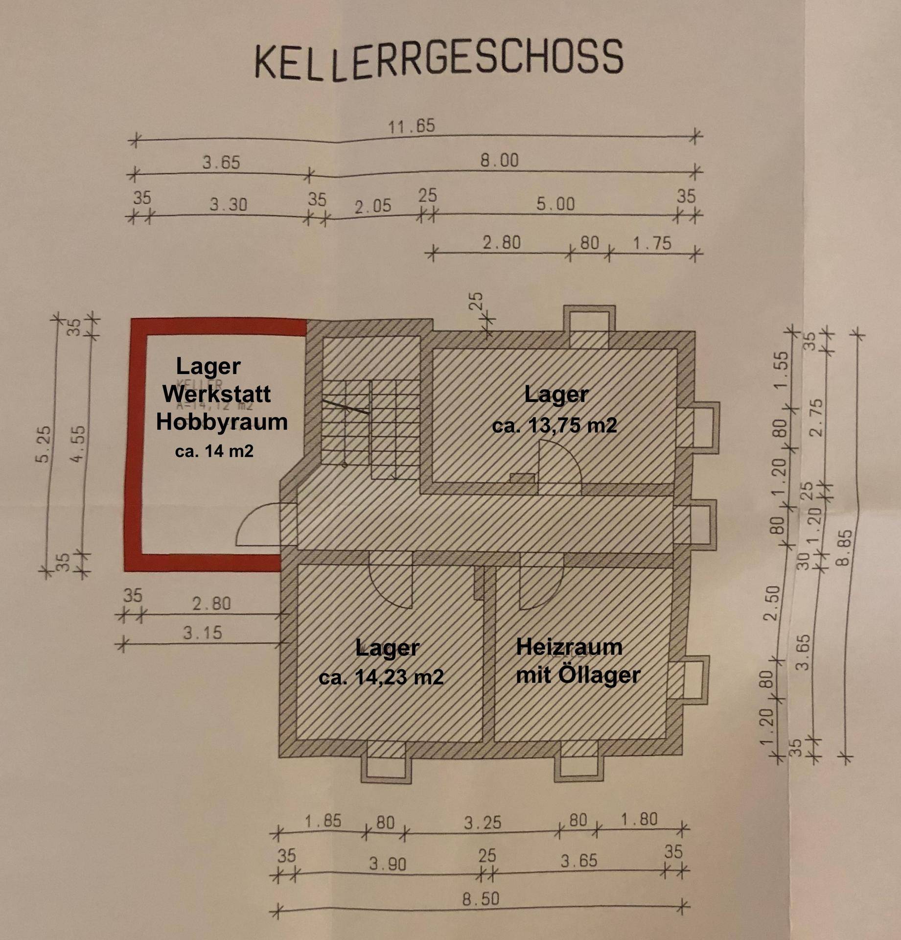 Kellergeschoß EFH Thiersee