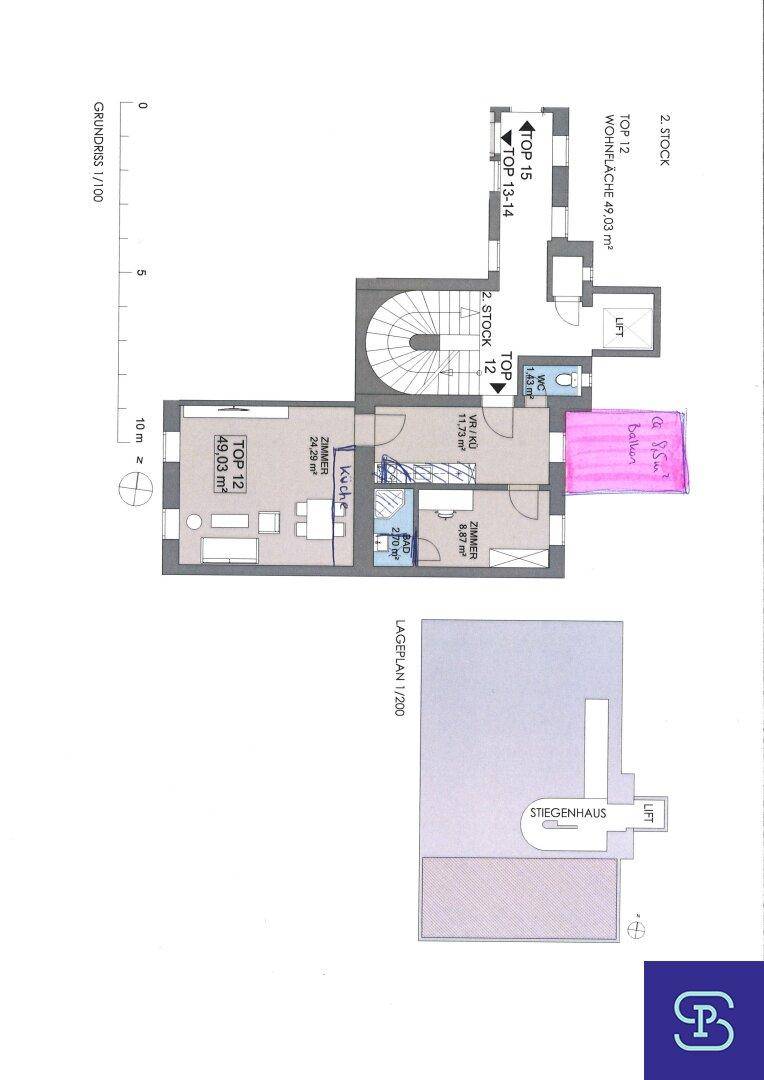 geänderter Plan mit möglichem Balkon