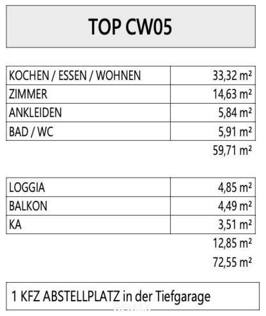 Raumaufteilung CW05