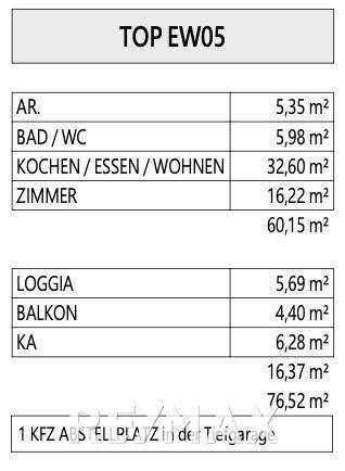 Raumaufteilung EW05