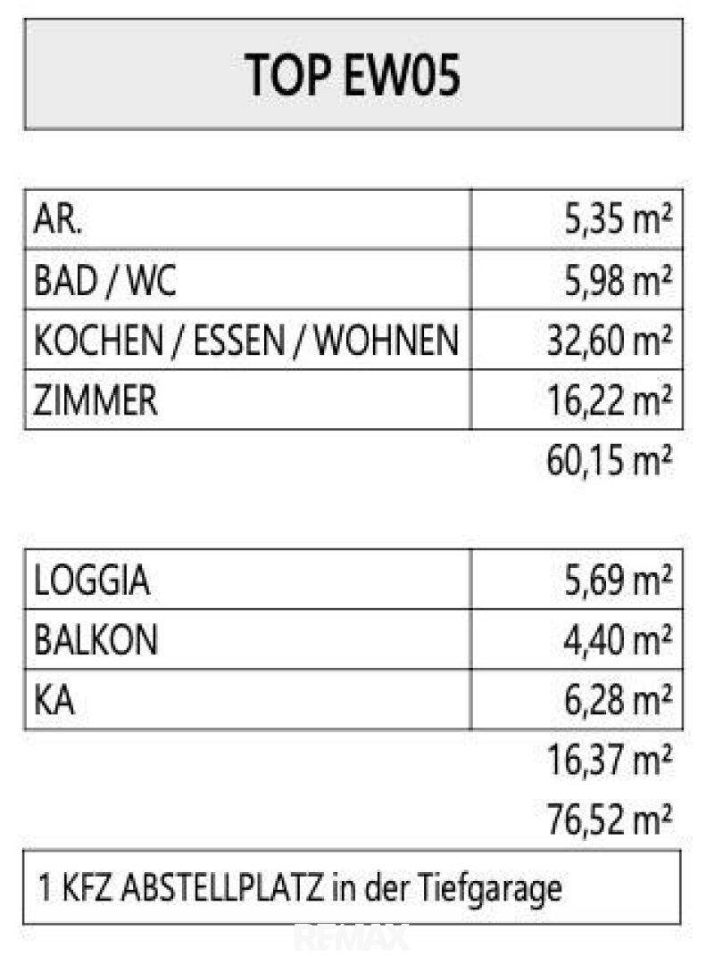 Raumaufteilung EW05