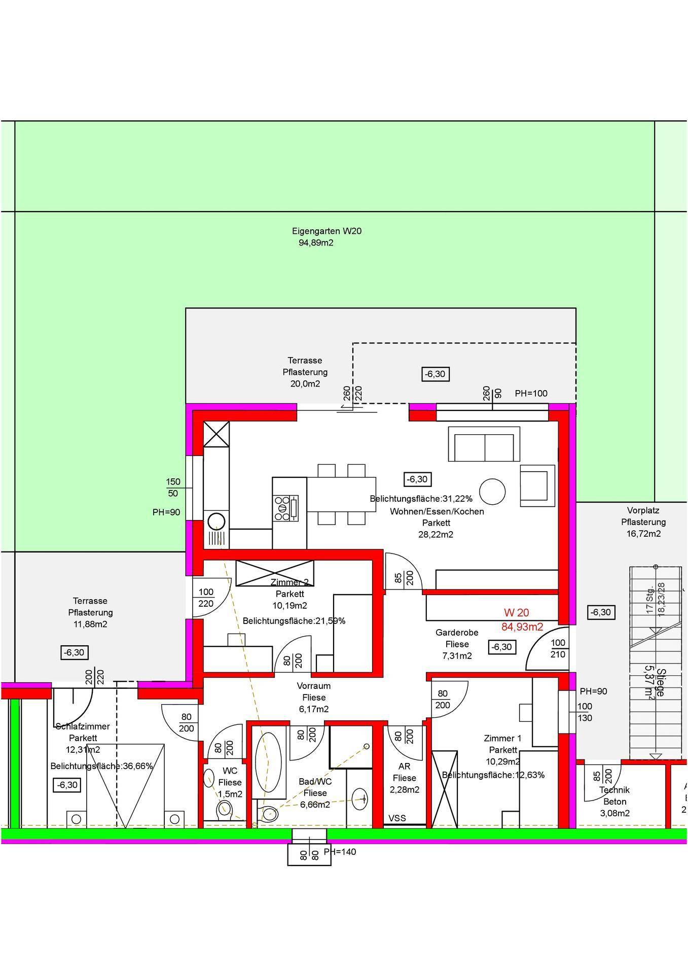 Moderne 4-Zimmer-Wohnung mit Terrasse und privatem Außenbereich - Ansicht 5