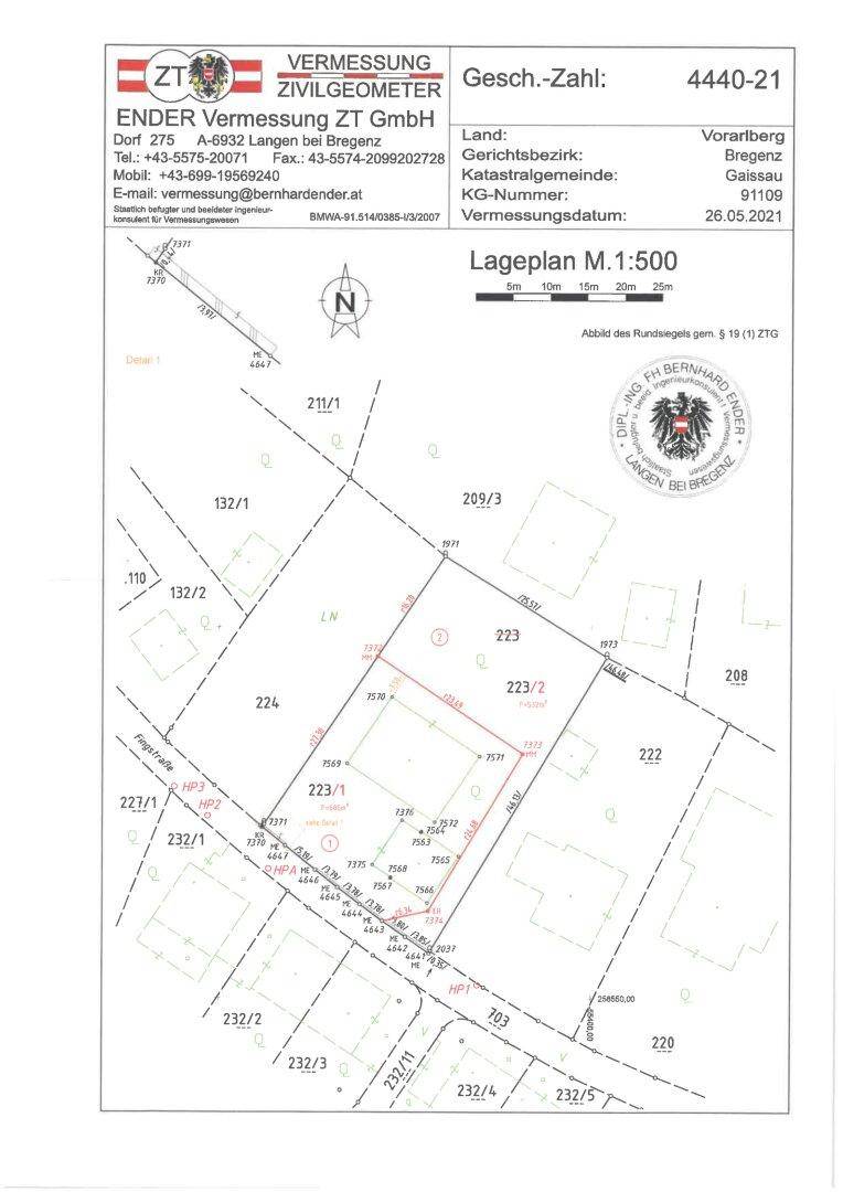 Plan Grundstück 223/2