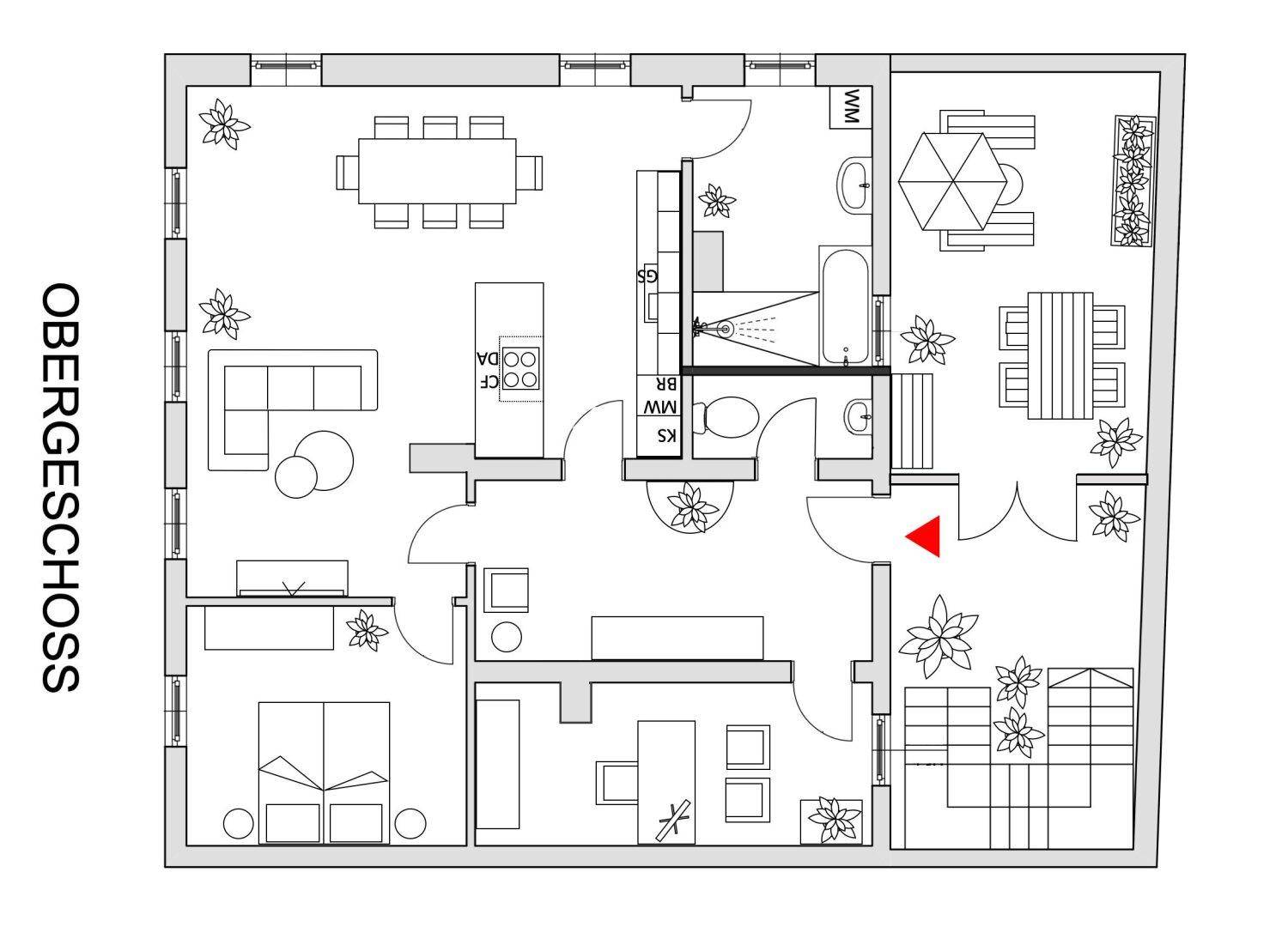 Plan mit Einrichtungsvorschlag