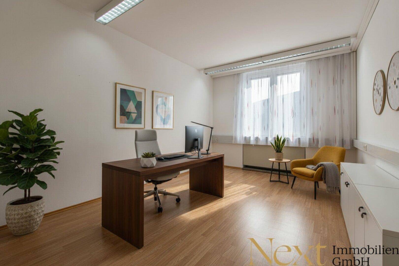 Büro II - Visualisierung – Einrichtung mittels KI ergänzt