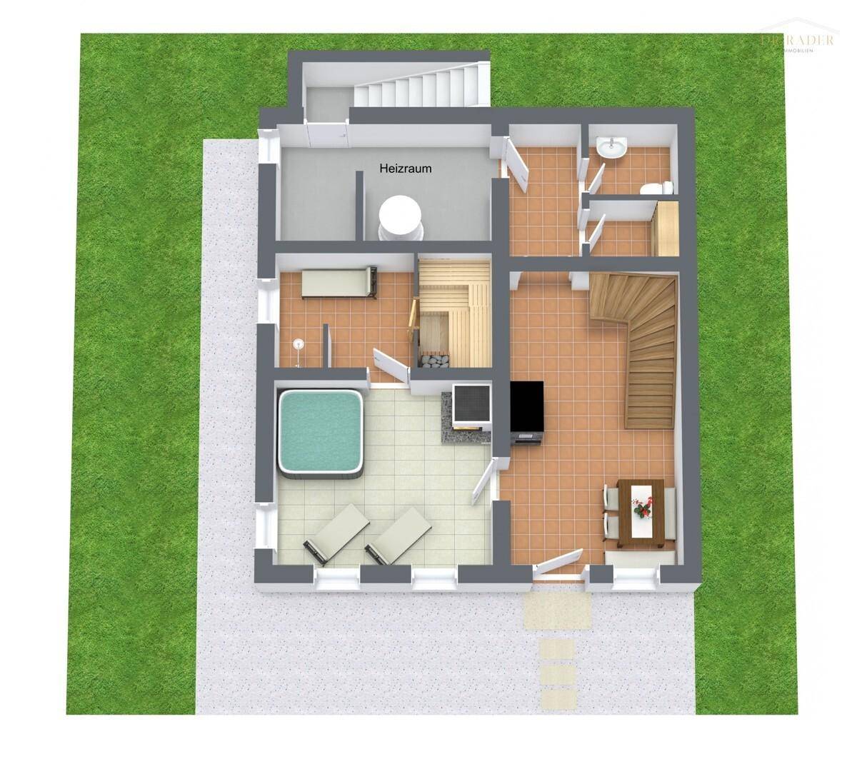 3D Grundriss Erdgeschoß