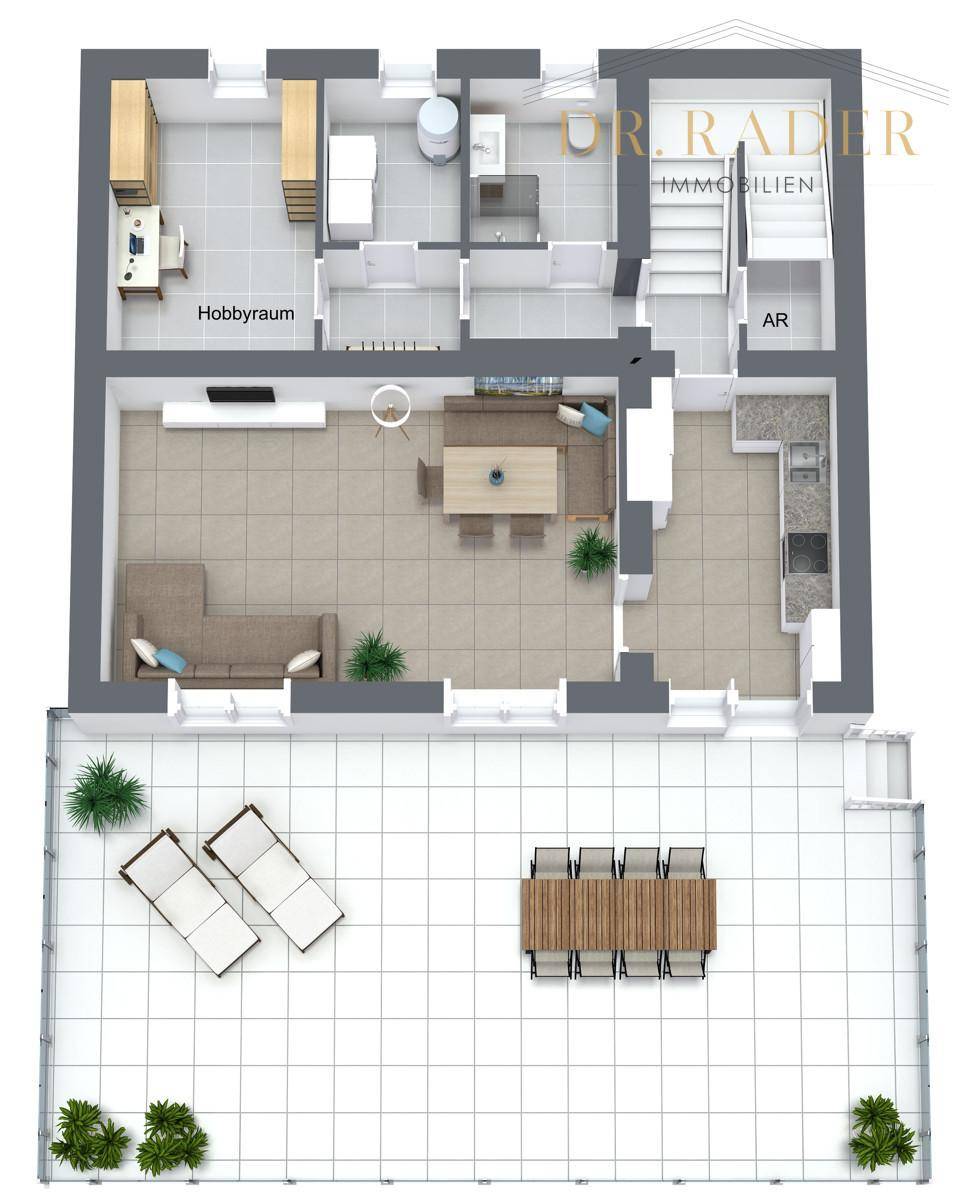 Erdgeschoß - 3D Grundriss