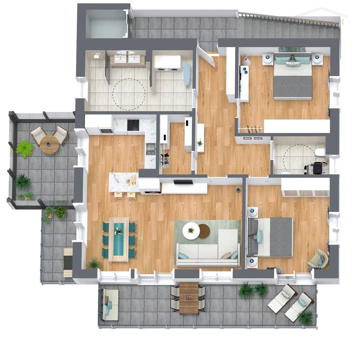 3D Grundriss Penthouse Top 4