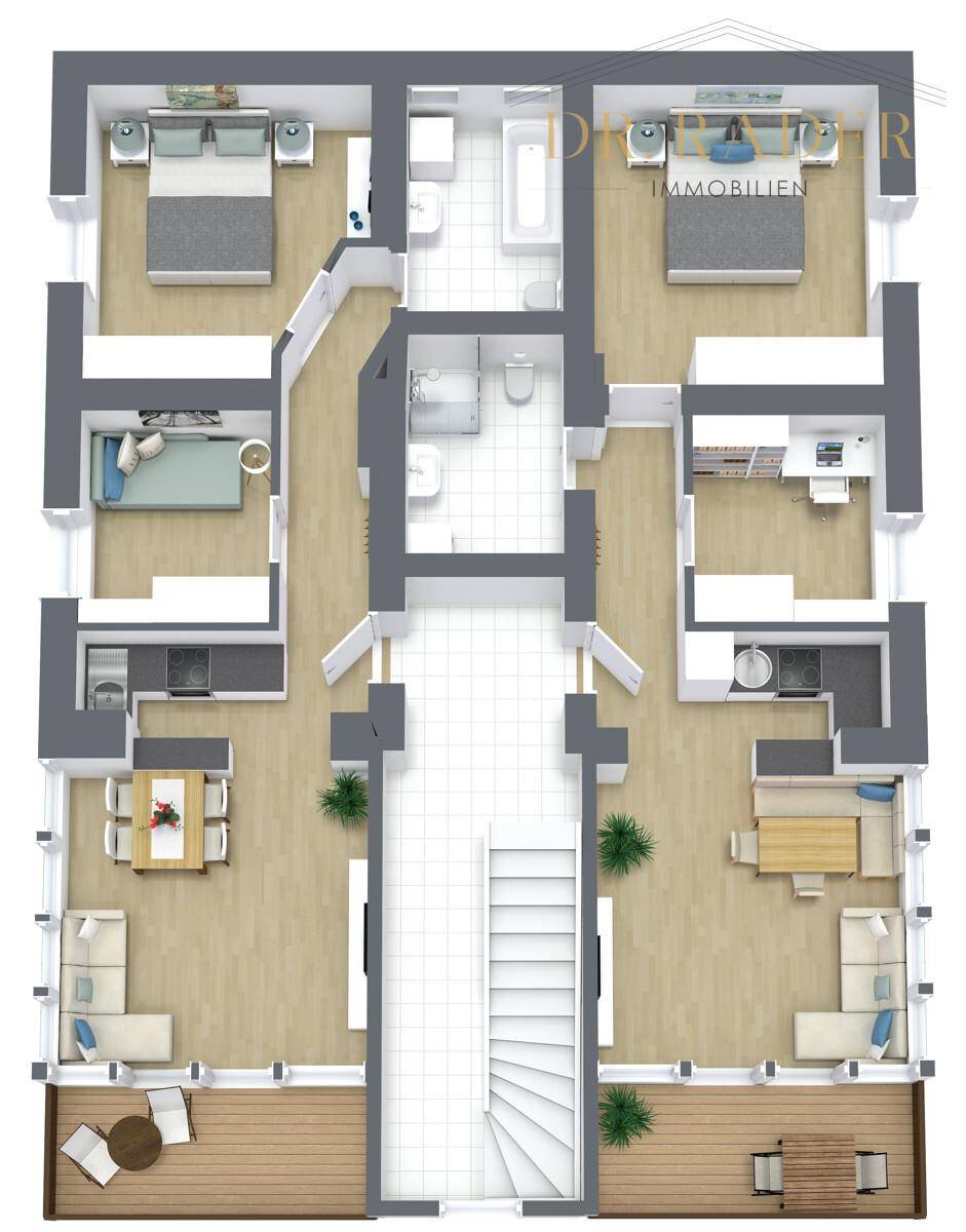 3D Grundriss Erdgeschoß