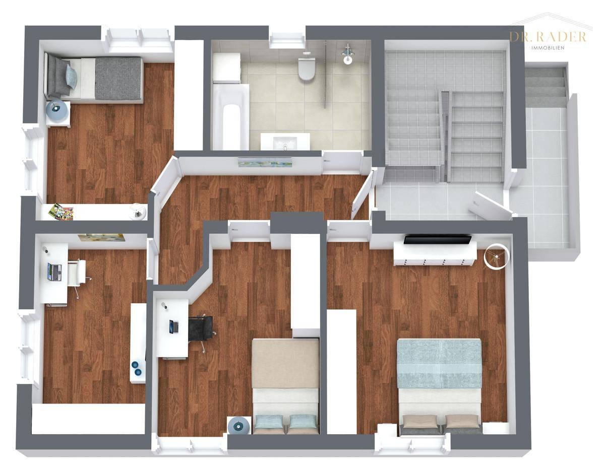 1. Obergeschoß - 3D Grundriss