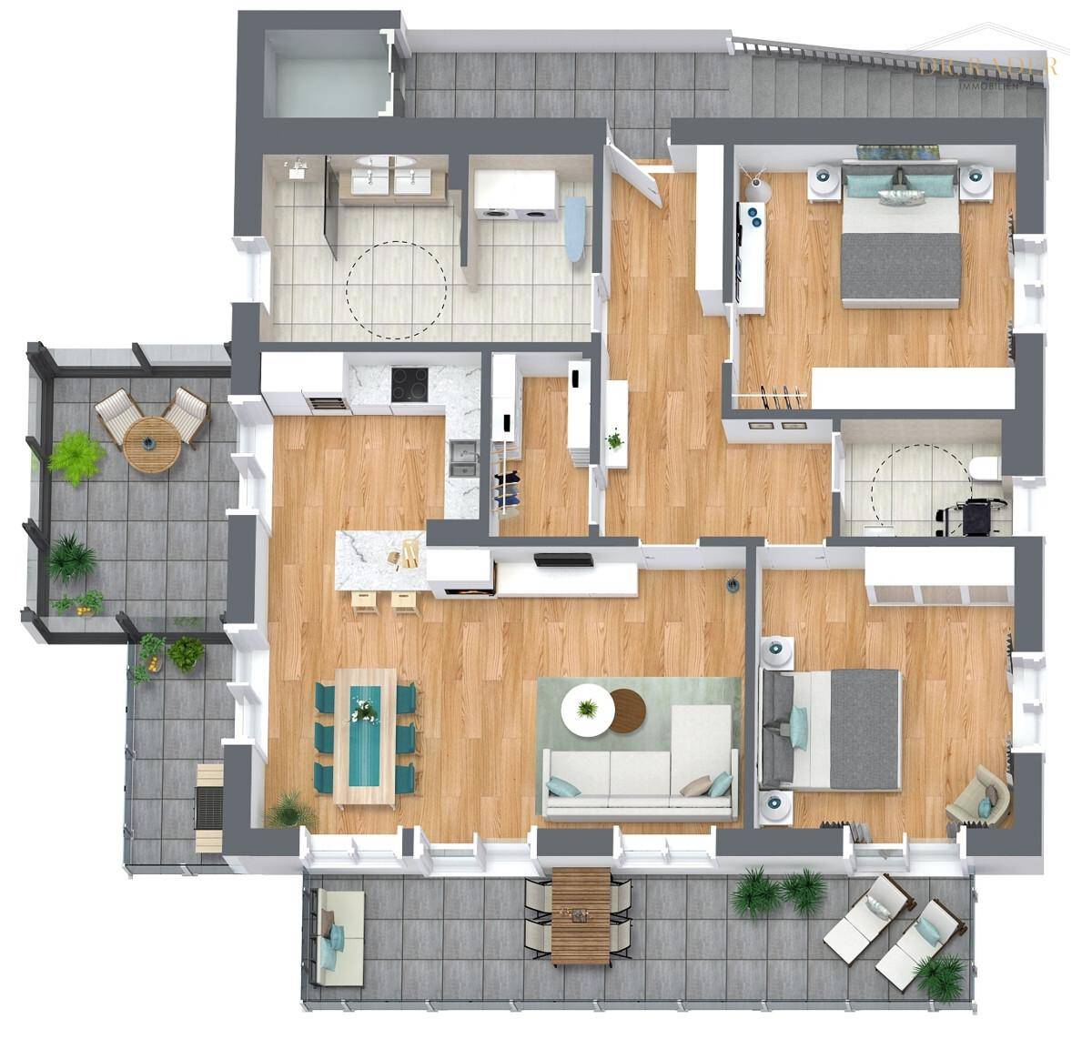 3D Grundriss Penthouse Top 4