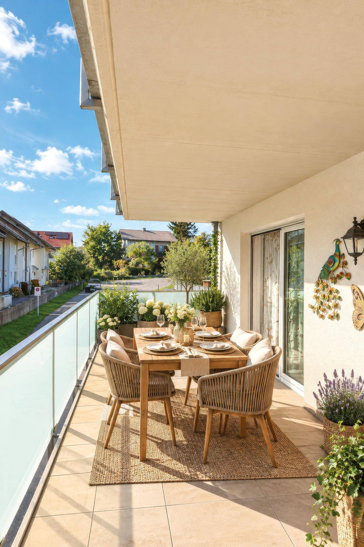 sonniger XL–Balkon für gemütliche Stunden