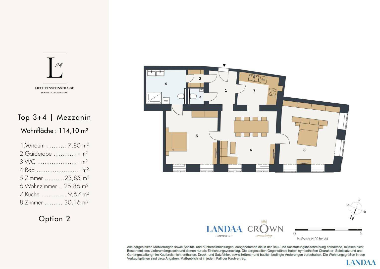 Alternativer Grundriss für eine Maisonette-Wohnung mit unterschiedlichen Raumkonfigurationen.