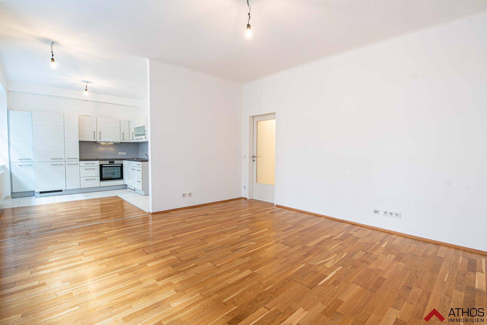 Wohn-Esszimmer mit Küchenbereich