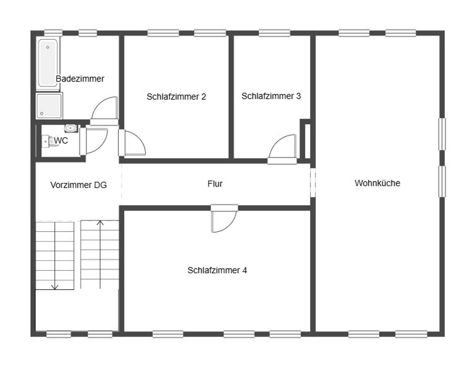 Grundriss Skizze 1.OG