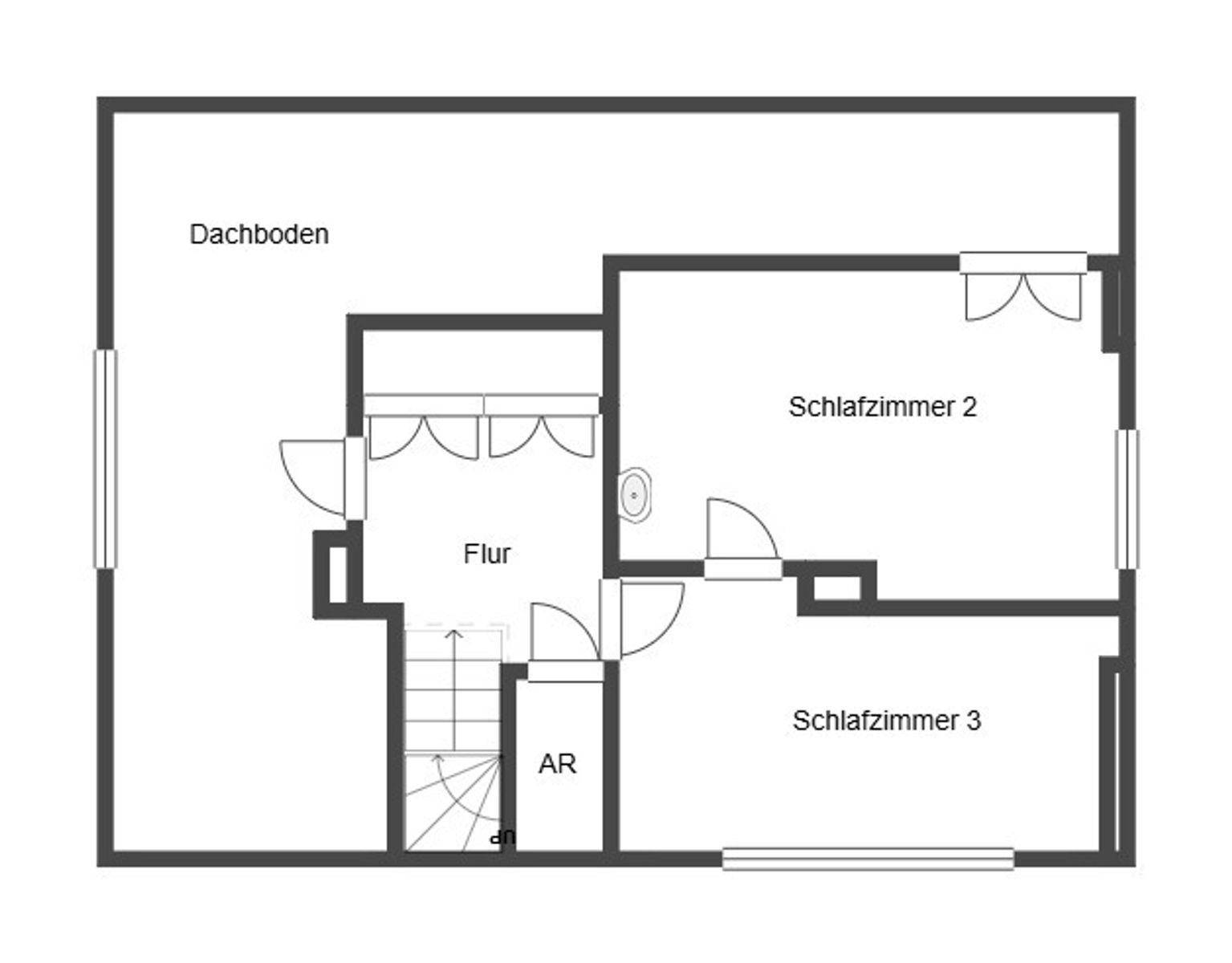 Grundriss Skizze 1. OG
