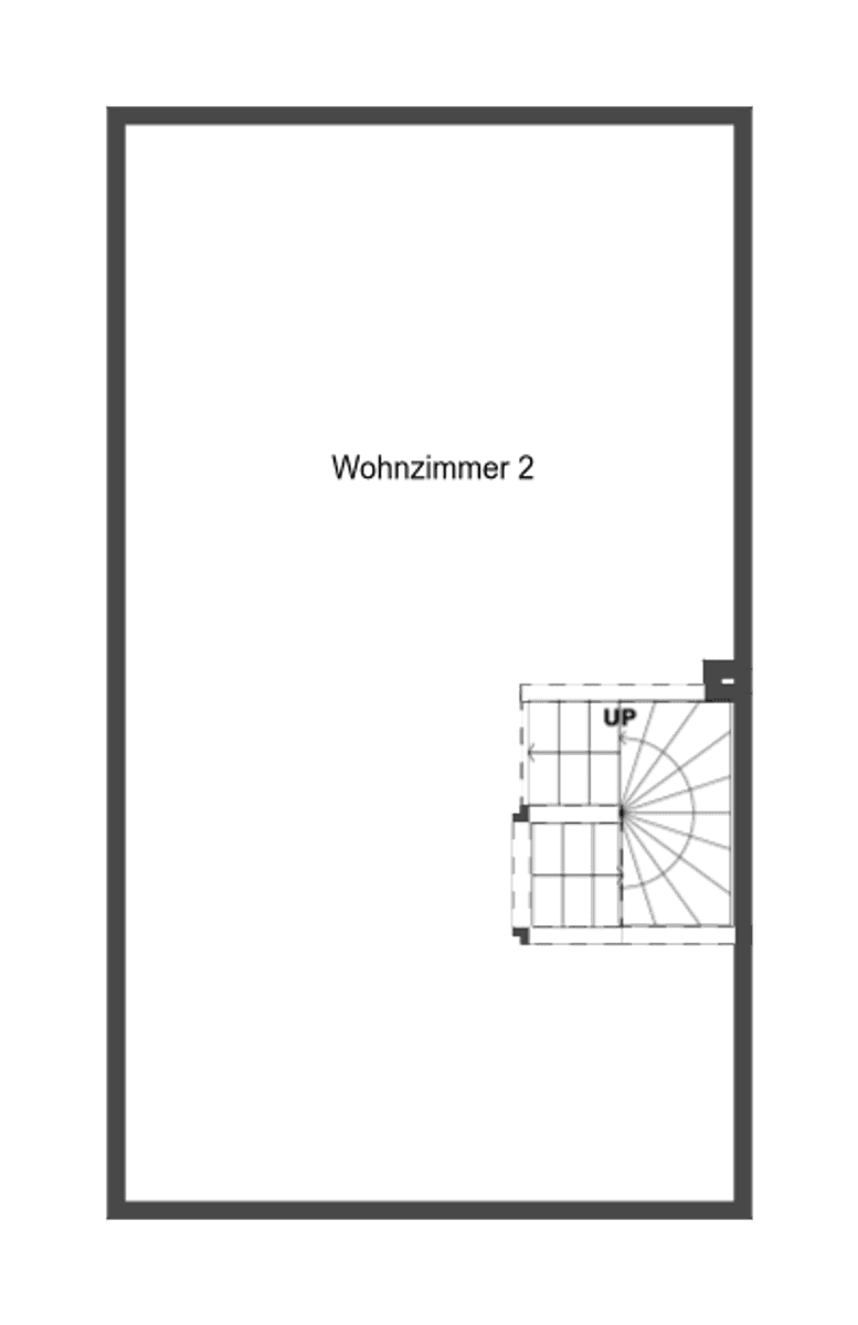Grundriss des Dachgeschosses mit einem weiteren Wohnzimmer.