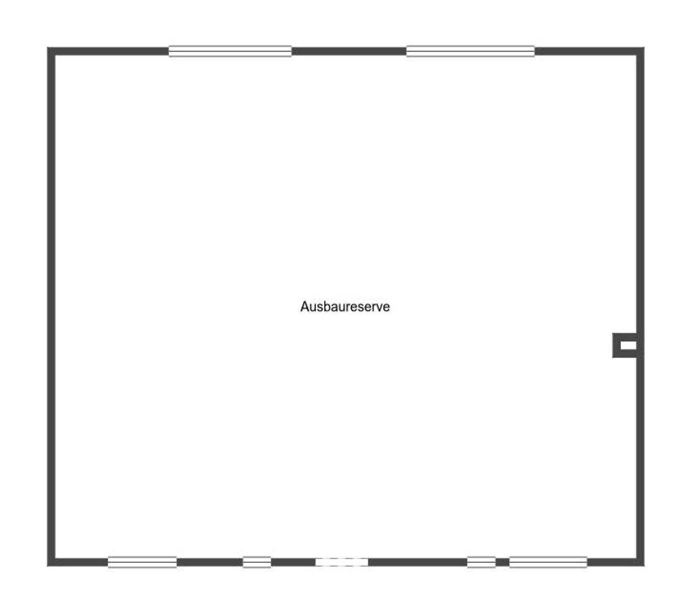 Grundriss einer Ausbaureserve, die zukünftige Gestaltungsmöglichkeiten bietet.