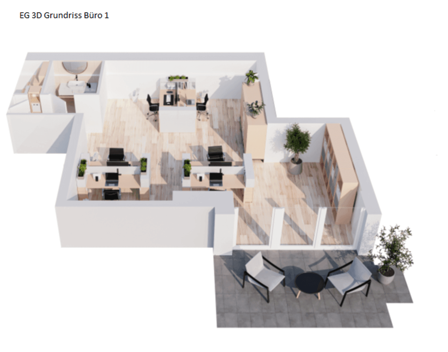 EG Bu¨ro 1 3D Grundriss