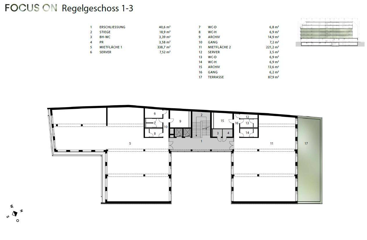 1190 Wien, Hl 19_Plan Regelgeschoss 1-3