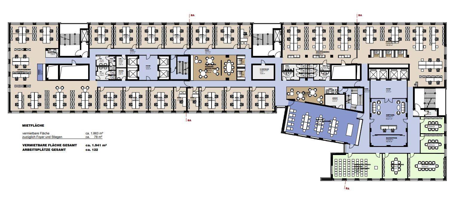 1020 Wien, Lassallestraße 3 Musterplanung gemischte Struktur