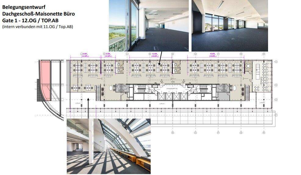 1200 Wien, RIVERGATE 12.OG Belegungsentwurf