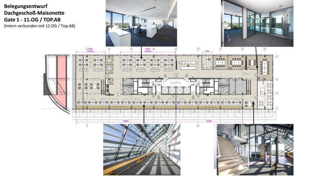 1200 Wien, RIVERGATE 11.OG Belegungsentwurf