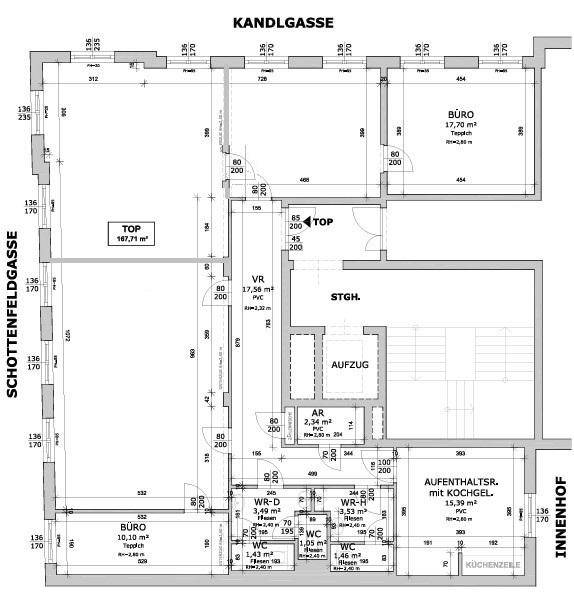 1070 Wien, Kandlgasse 18 Plan 2OG aktuell