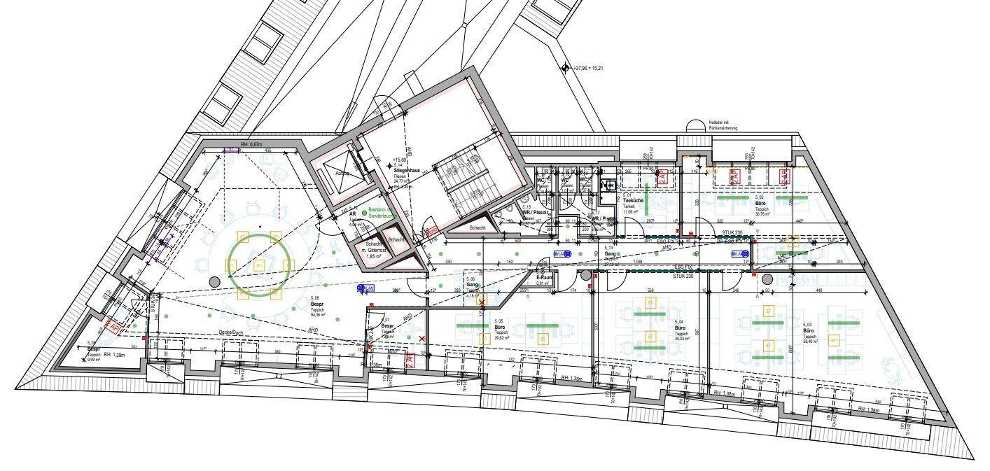 1150 Wien, Pfeiffergasse 2 Grundriss 5.OG ca. 345 m²