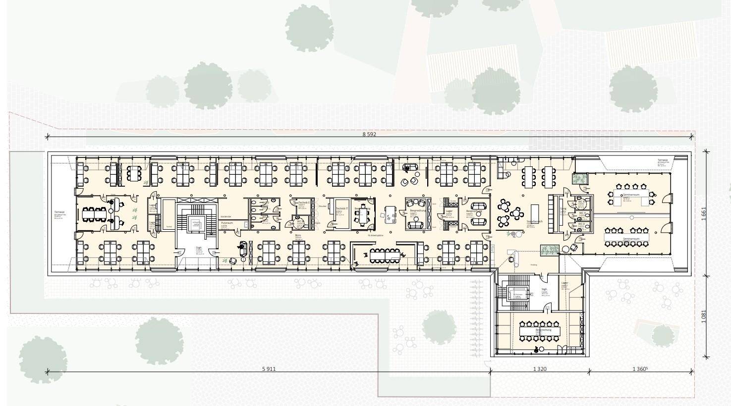 1100 Wien, Inventarhalle Grundriss DG Variante 2
