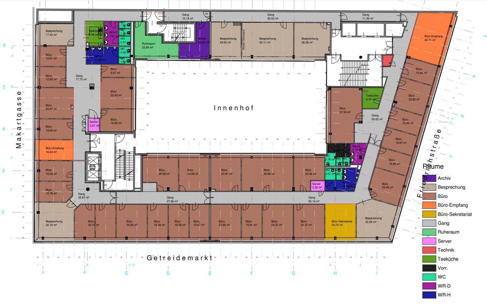 1010 Wien, Friedrichstraße 10 - Grundriss 5.OG ca. 1.330 m²