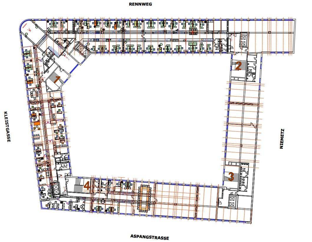 QBIK 4.OG ca. 2.384,59 m² (gesamtes Geschoß verfügbar)