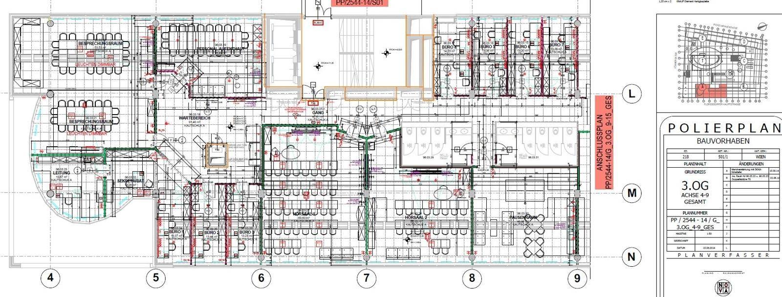 Plan Schule 3.OG Bauteil A 1