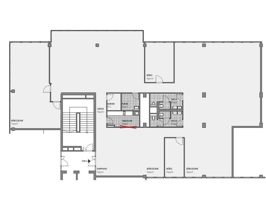 1020 Wien, Ernst-Melchior-Gasse 20 EZONE Grundriss 4OG Top 6 ca. 458 m²