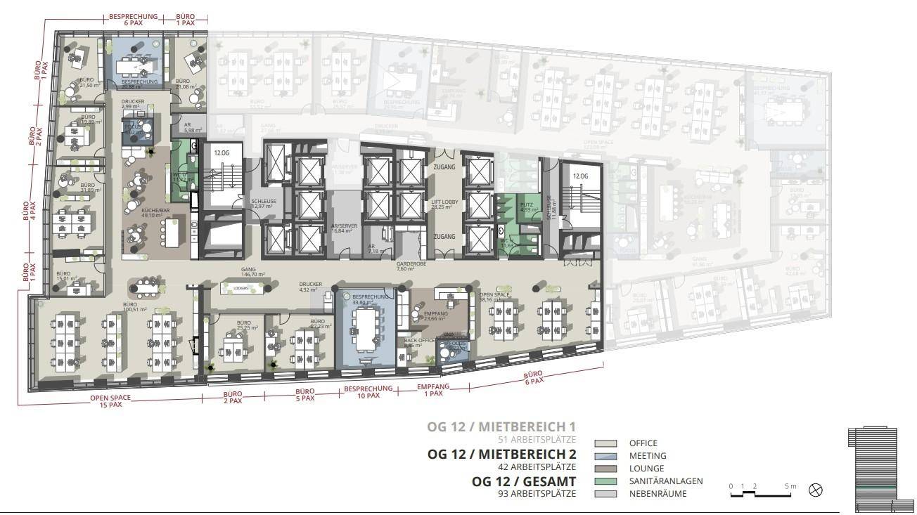 IZD Tower 12.OG 42 Arbeitsplätze 691 m²