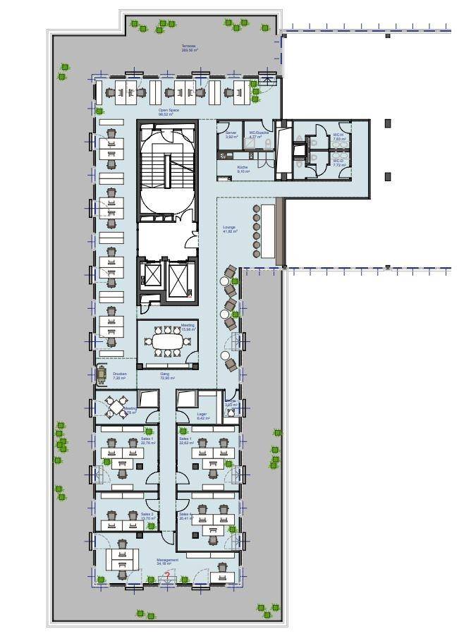 1020 Wien, Ernst-Melchior-Gasse 20 EZONE Grundriss 6OG ca. 412 m²