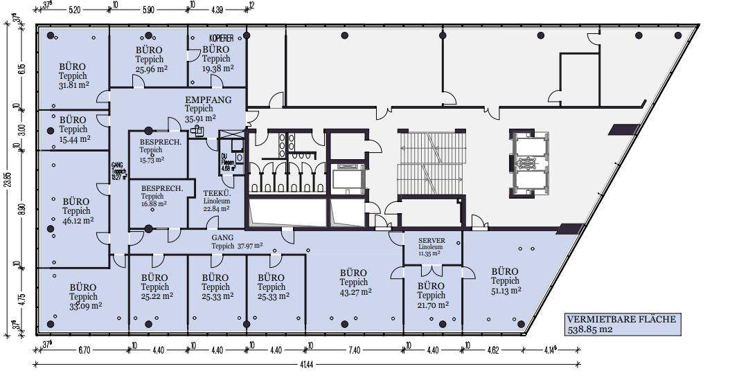 1220 Wien, TECHGATE Gate 2.OG ca. 538 m²