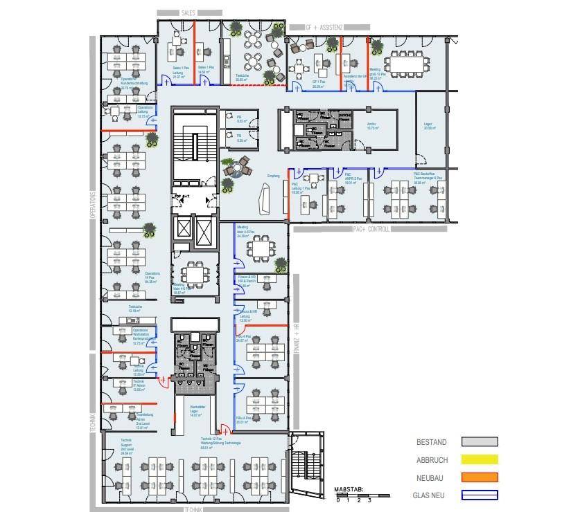 1020 Wien, Ernst-Melchior-Gasse 20 EZONE Grundriss 5OG ca. 980 m² Belegungsplanung 2