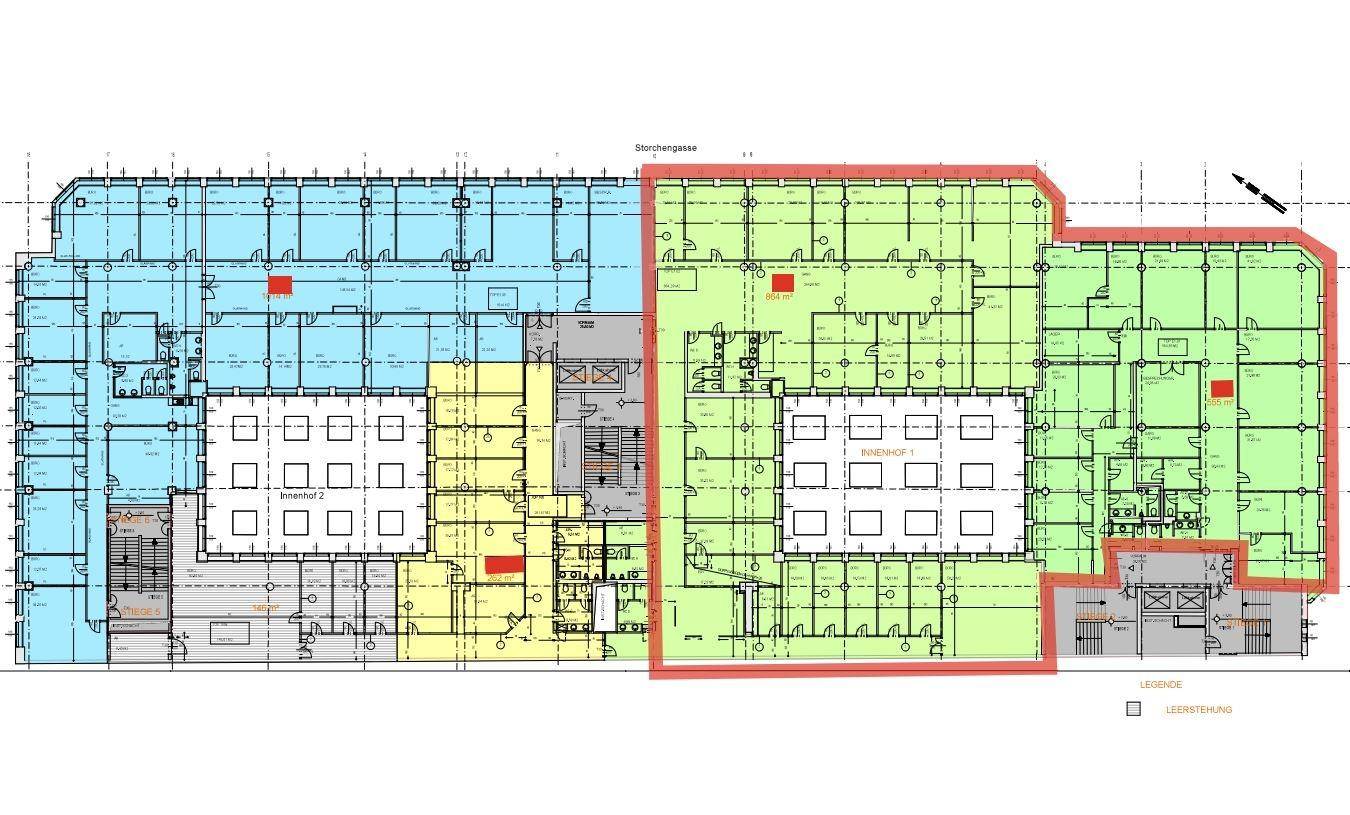 1150 Wien, Storchengasse 1 1.OG ca. 864 m² und 565 m²