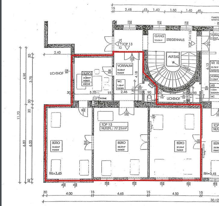 1070 Wien, Spittelberggasse 3 Plan ca. 105 m²