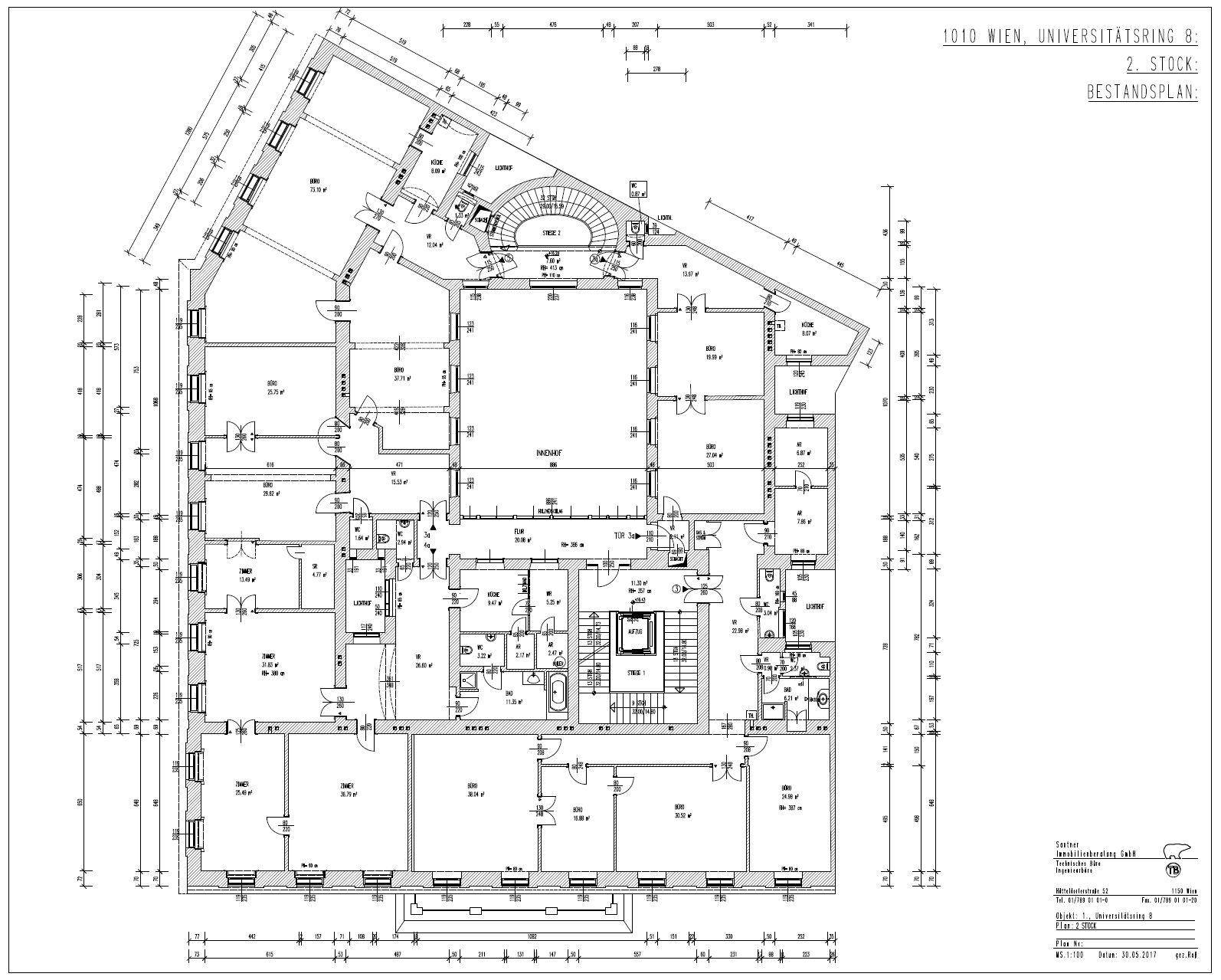 1010 Wien, Universitätsring 8_ Grundriss 2.OG